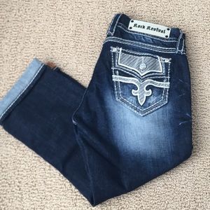 New Women’s Rock Revival Easy Capri Jeans sz27